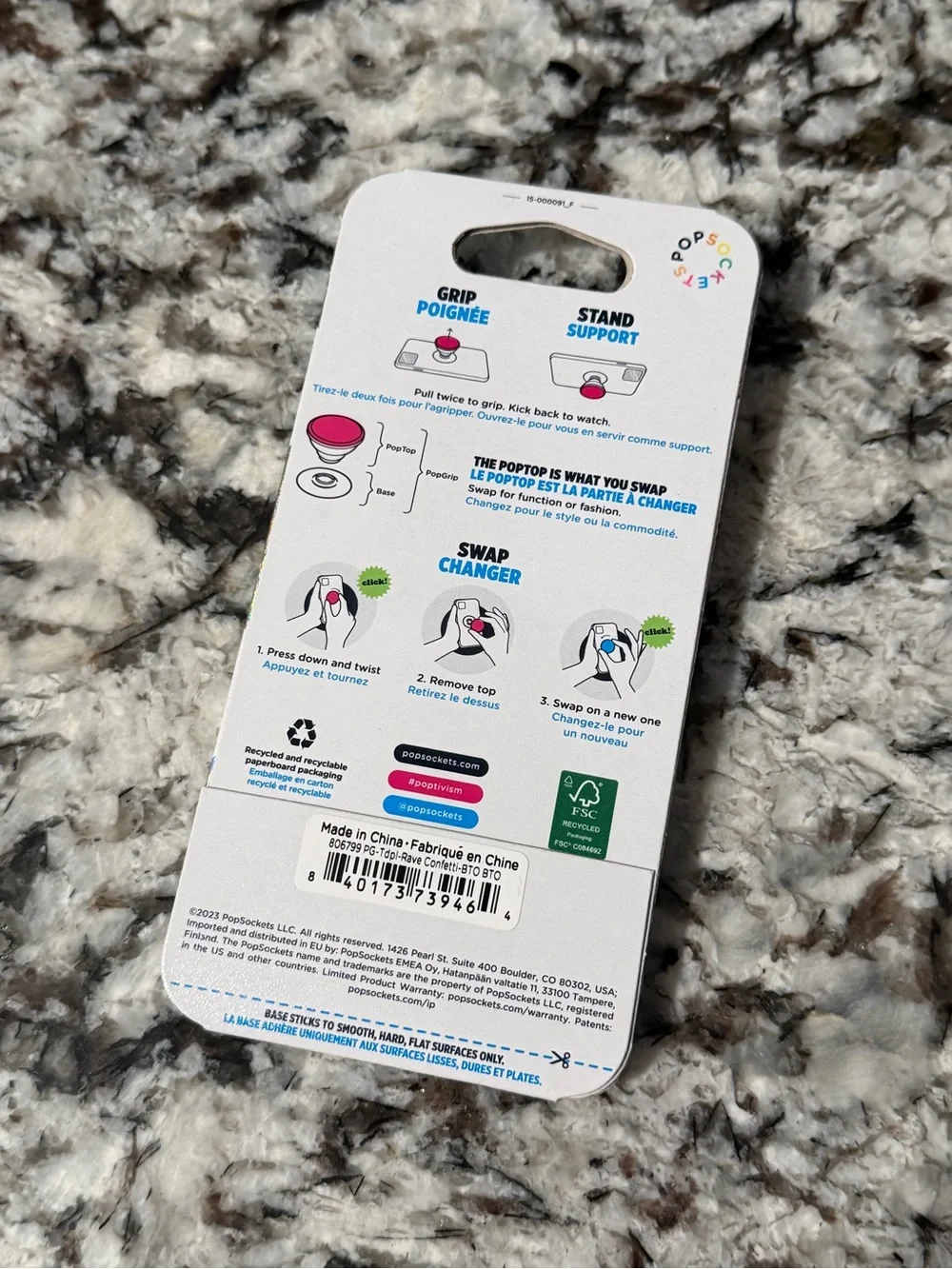 PopSocket PopGrip Premium Phone Grip - Multicolor Confetti